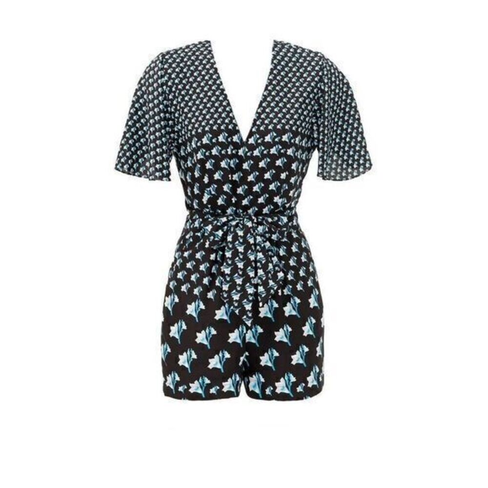 REBECCA MINKOFF Floral Flutter Sleeve Romper